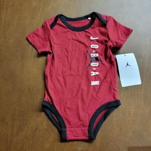 Jordan Jumpman Red Black Bodysuit One Piece 3-6 Months Baby Basketball